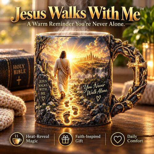 🔥Walking With Jesus – Color-Changing Faith Mug