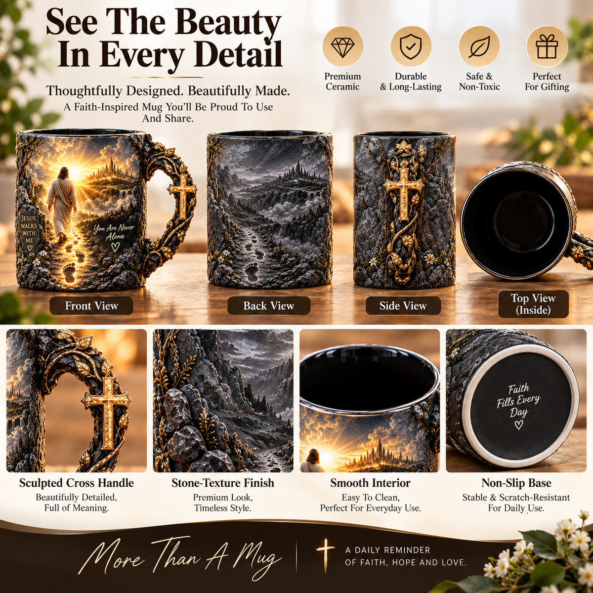 🔥Walking With Jesus – Color-Changing Faith Mug