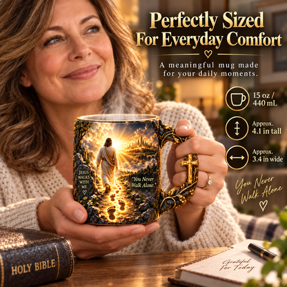 🔥Walking With Jesus – Color-Changing Faith Mug