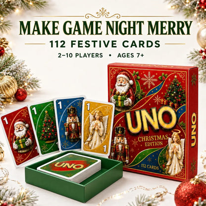 -🃏UNO Christmas Edition🎄 Holiday Family Card Game with 112 Festive Cards