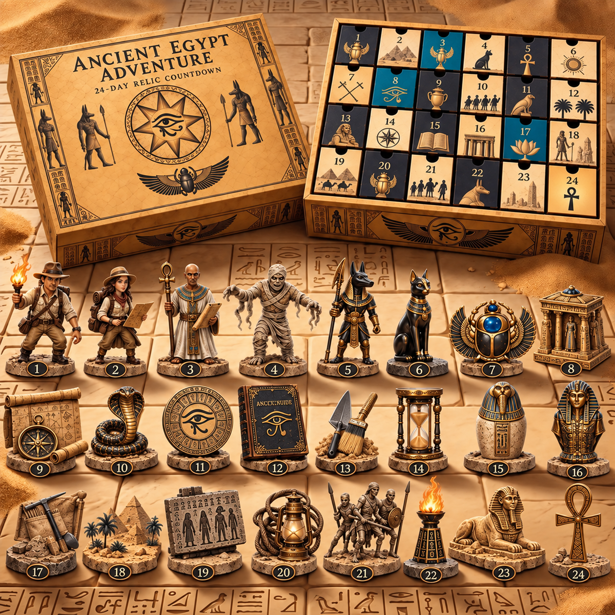🏺 24-Day Ancient Egypt Relic Countdown Calendar – Collector Editions