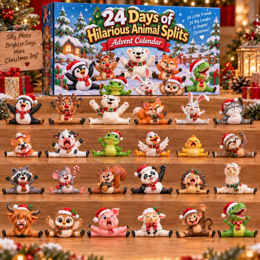 ✨24 Days of Hilarious Animal Splits™ Advent Calendar – Funny Christmas Animal Figurines