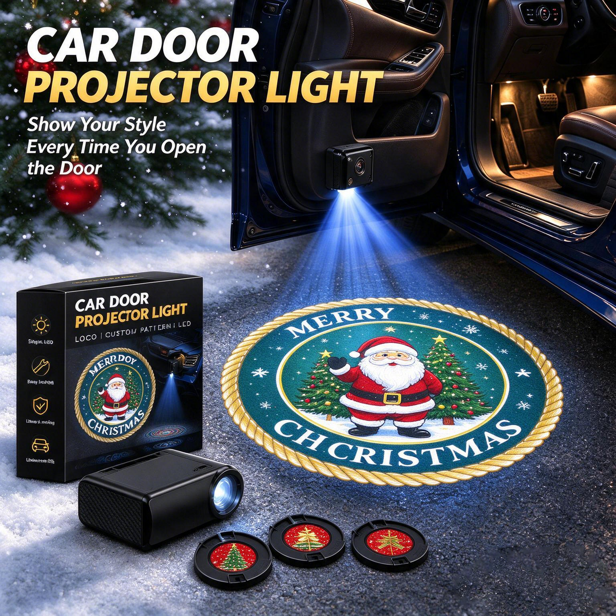 🎅Christmas Car Atmosphere Projector Light – Festive Decor for Vehicles