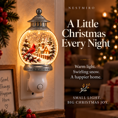 2027 Nestmiro® Cuentos de Navidad que brillan  Luz nocturna de globo de nieve enchufable