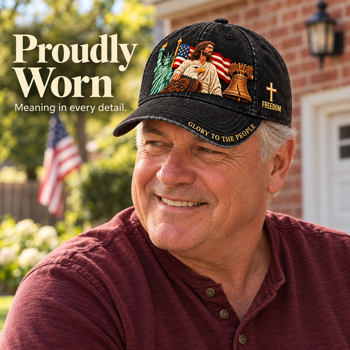 ✝️ Faith & Freedom – American Heritage Embroidered Cap 🧢