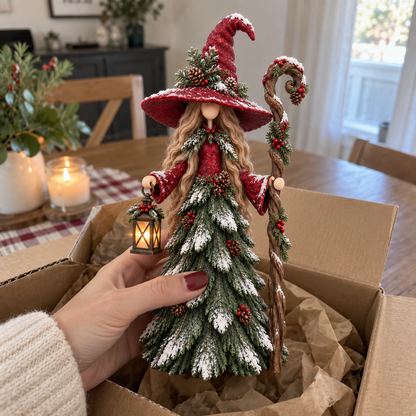 Whimsical Christmas Witch Resin Figurine Collection