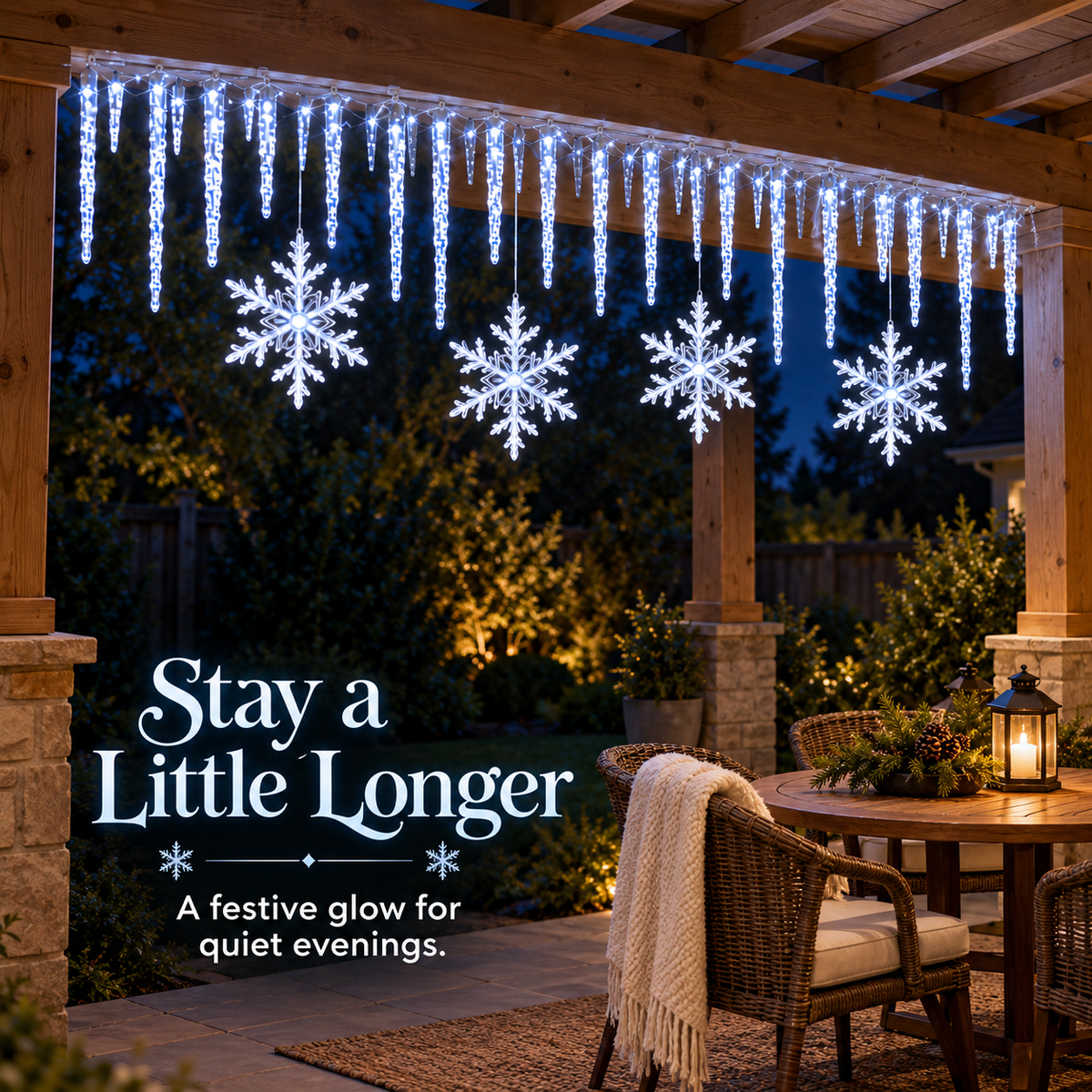 ❄️ Winter Glow – Snowflake & Icicle Christmas Lights ✨