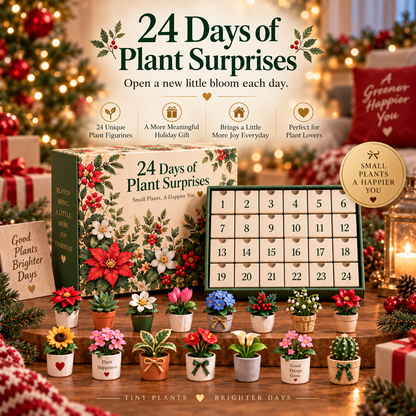 🌸🎁 24 Days of Blooming Joy™ – Mini Plant Figurines Advent Calendar