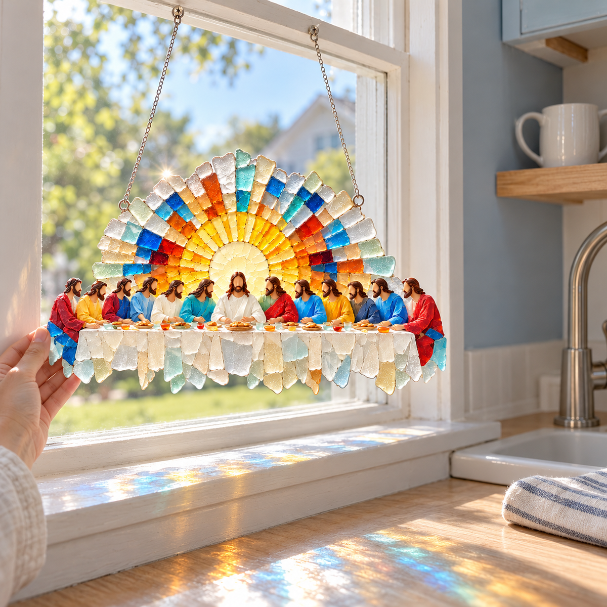 ✨ Grace in Light™ Last Supper Suncatcher 🌊☀️