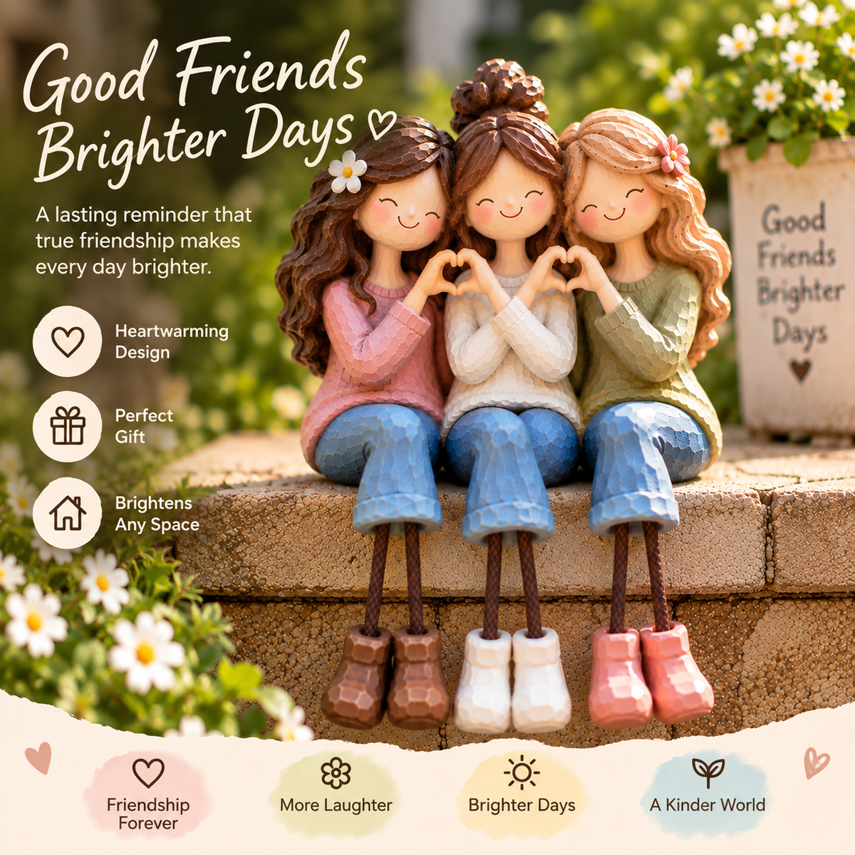❤️Forever Together™ Sisters & Best Friends Heart Figurine