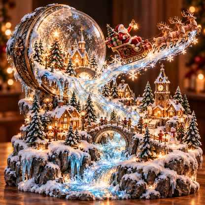 🎄✨ Christmas Magic Collection™ – Illuminated Santa Sleigh & Christmas Village Decor