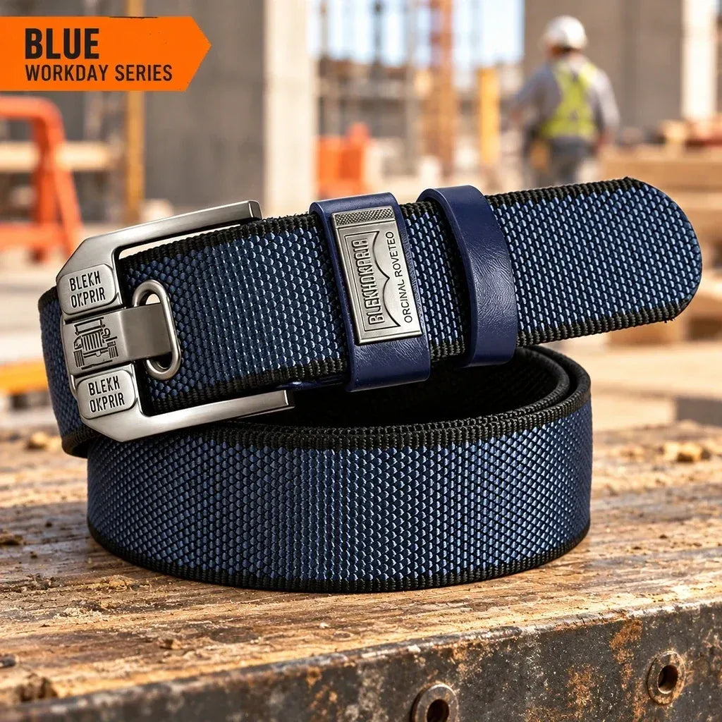 100% Handmade in USA-🔥 No-Hole Adjustable Stretch Work Belt with Square Metal Buckle