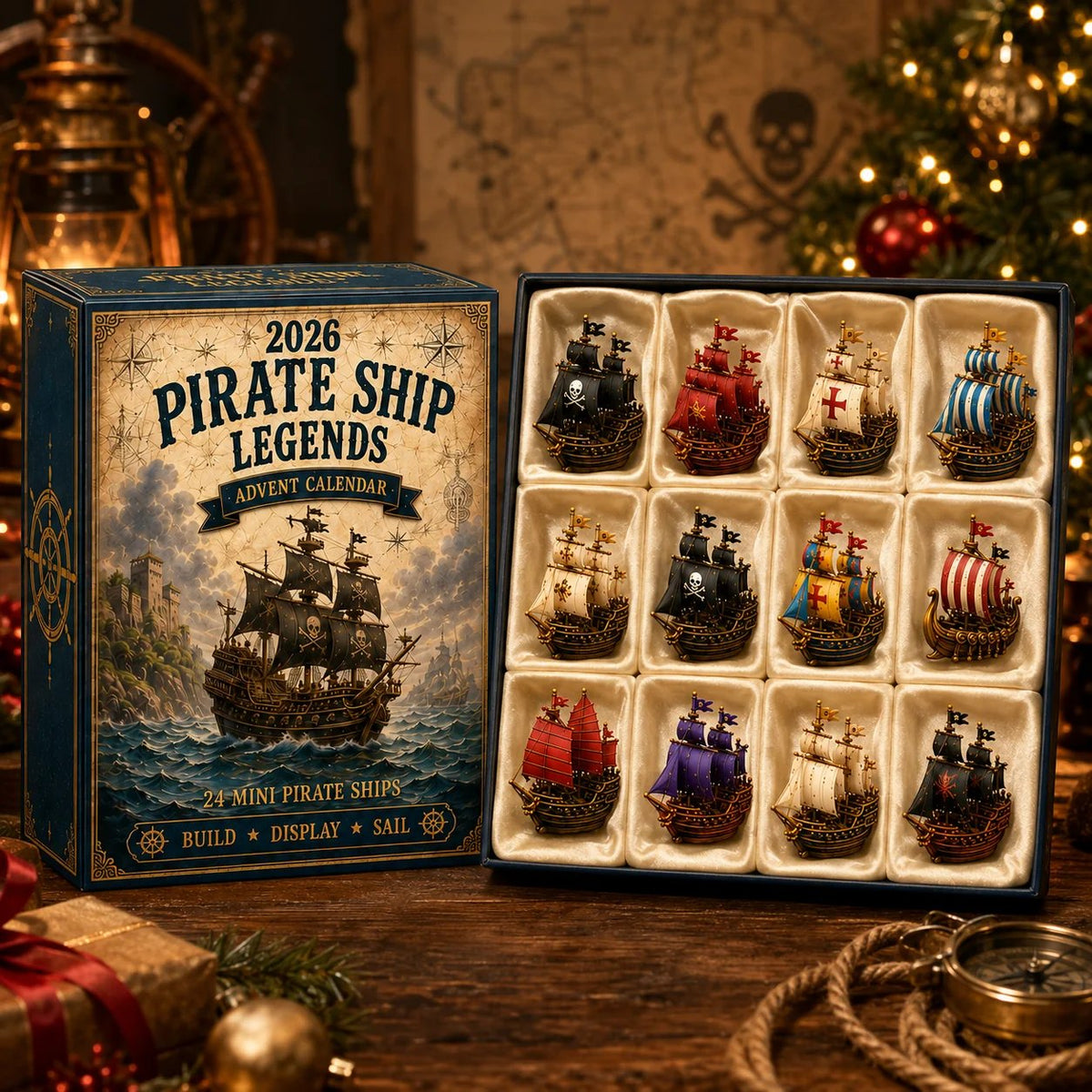 ⚓Pirate Ship Legends Advent Calendar 2026 –  Collector-Grade Miniature Ships