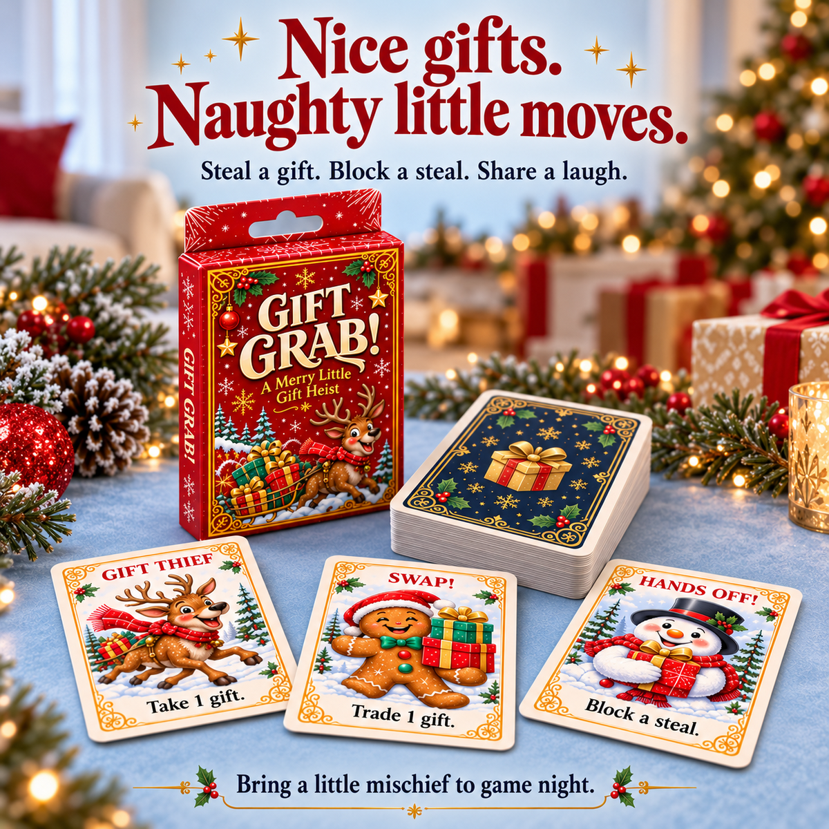 GIFT GRAB Christmas card game