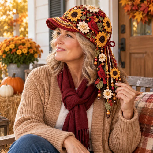 🔥Last Day 49% OFF 🍂 Women’s Handcrafted Crochet Autumn Bloom Cap | 6 Designs