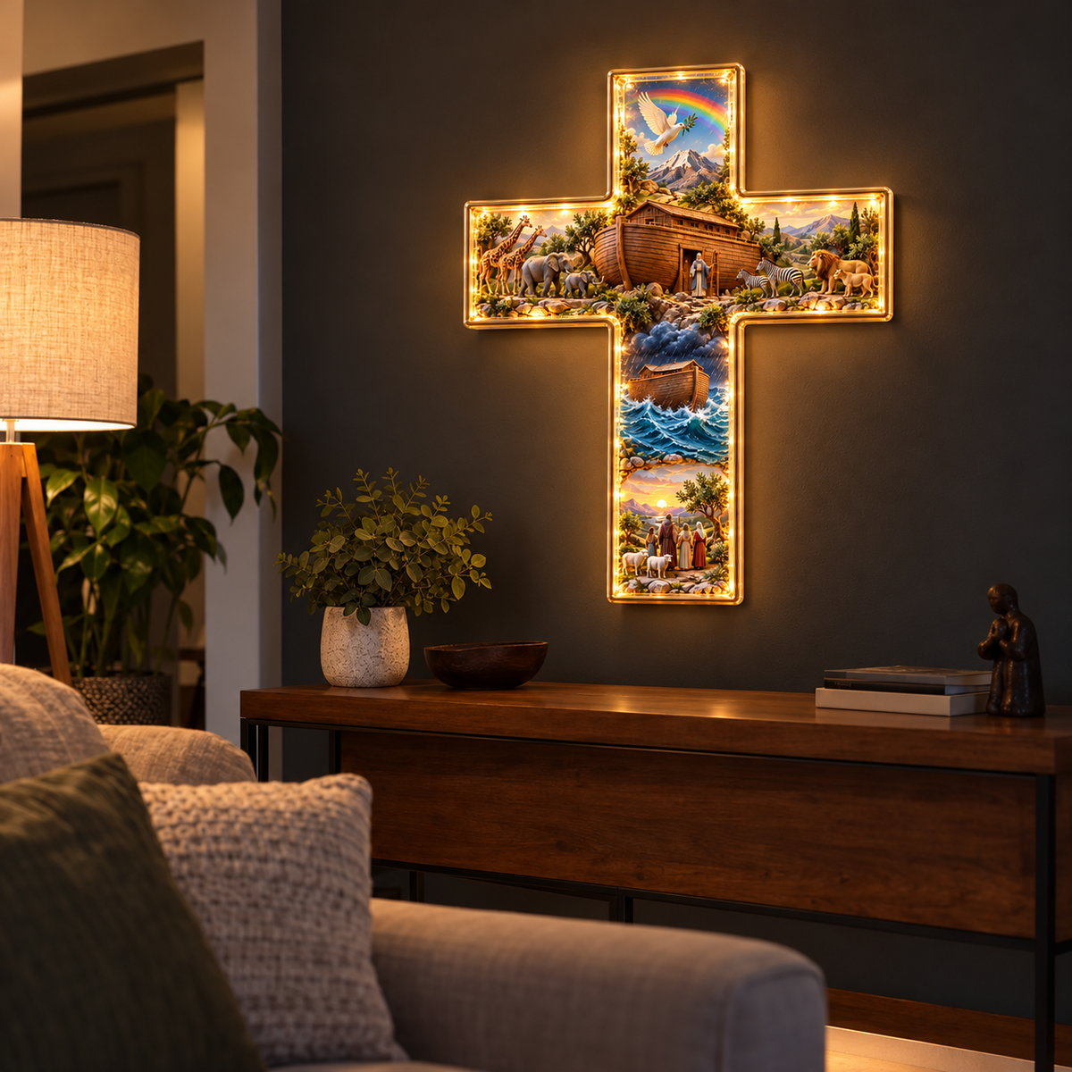 Noah’s Ark Lighted Story Cross – A Beautiful Reminder of Faith & Hope