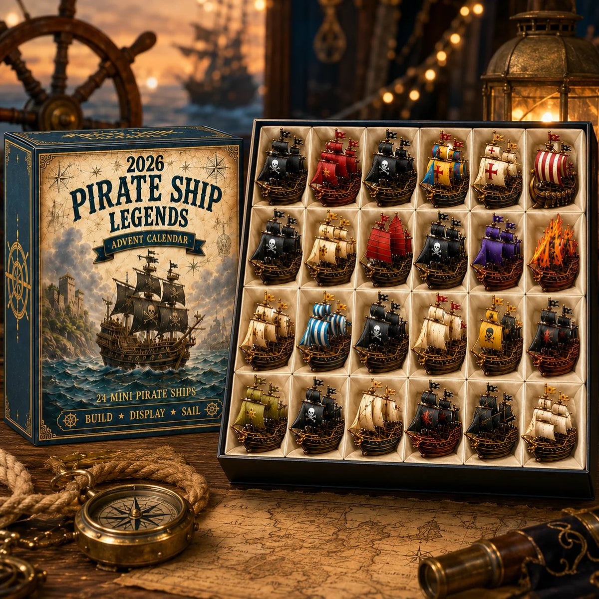 ⚓Pirate Ship Legends Advent Calendar 2026 –  Collector-Grade Miniature Ships