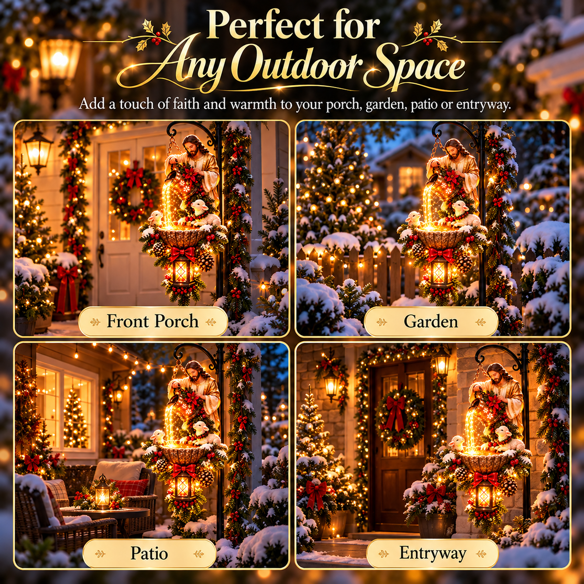🔥Last Day 50% OFF-✝️ Pouring His Love — Jesus & Lambs Christmas Hanging Light