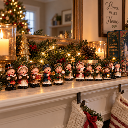 24 Days of Christmas Carolers Advent Calendar – Vintage Holiday Village Collectible Decorations for Mantel, Tabletop &amp; Christmas Gifts