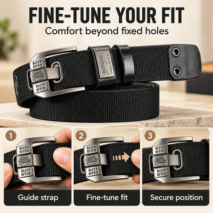 100% Handmade in USA-🔥 No-Hole Adjustable Stretch Work Belt with Square Metal Buckle