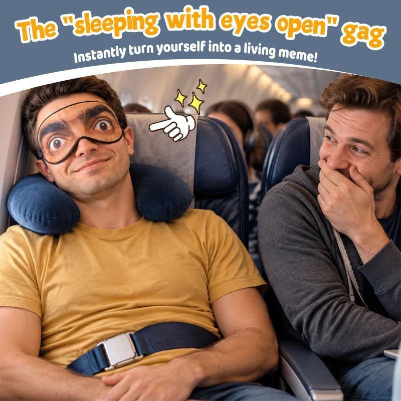 😂Funny Open-Eye Sleep Mask- Hilarious Gag Gift for Naps & Travel