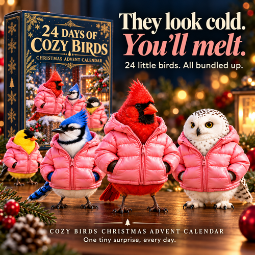 🐦🧥 Cozy Birds™ Christmas Advent Calendar – 24 Collectible Bird 😂💕