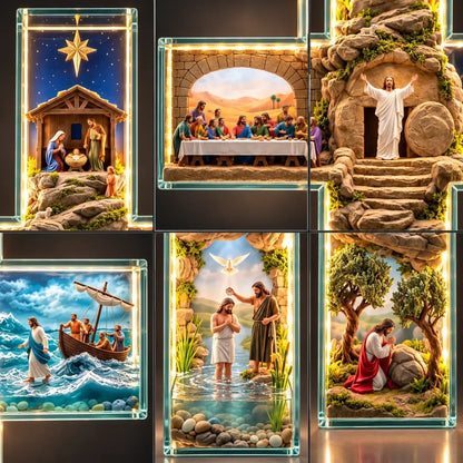 ✝️The Story of Jesus in Six Scenes™ Illuminated Cross Wall Décor(❤same as the video)