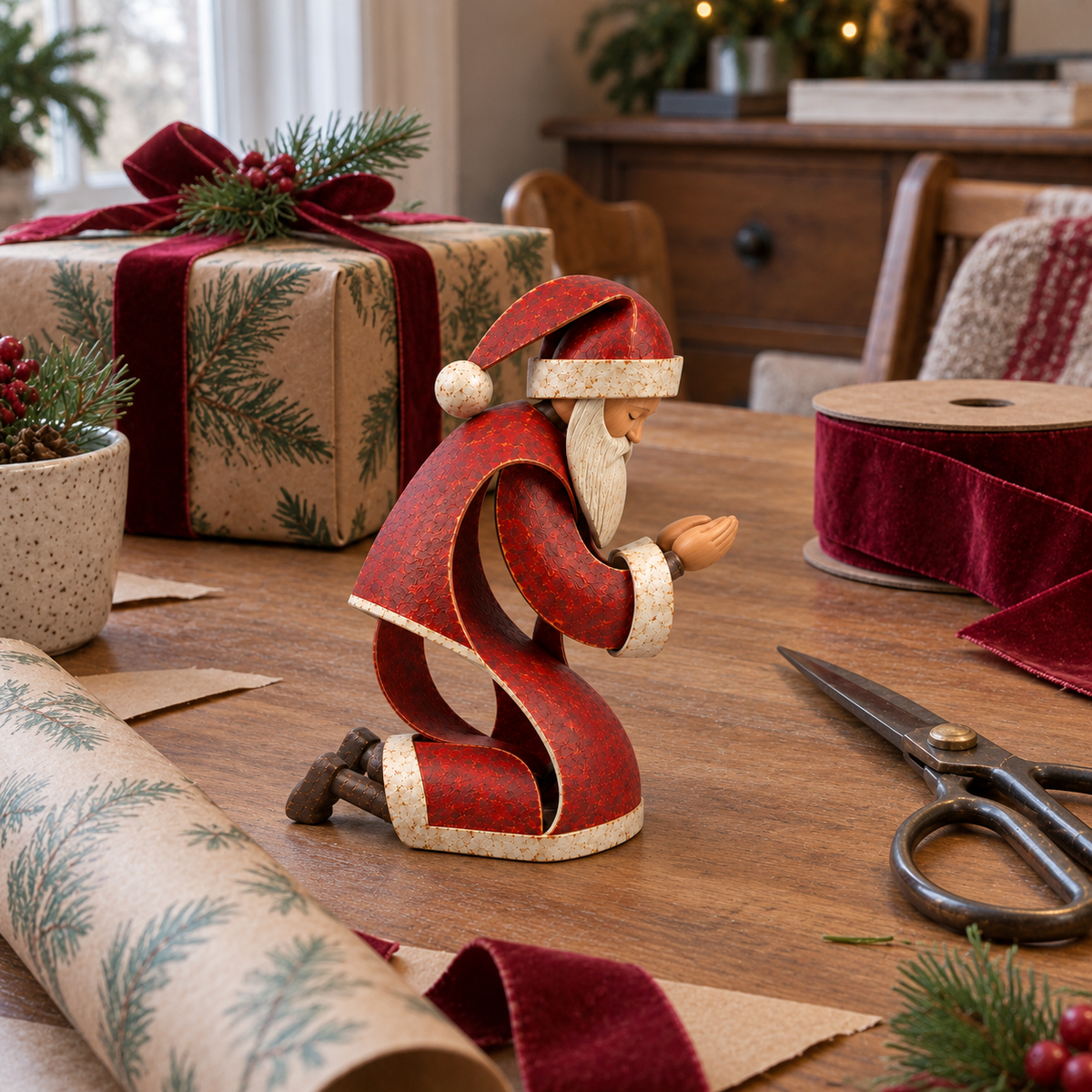 🔥🙏The True Spirit of Christmas – Santa & Jesus Figurine