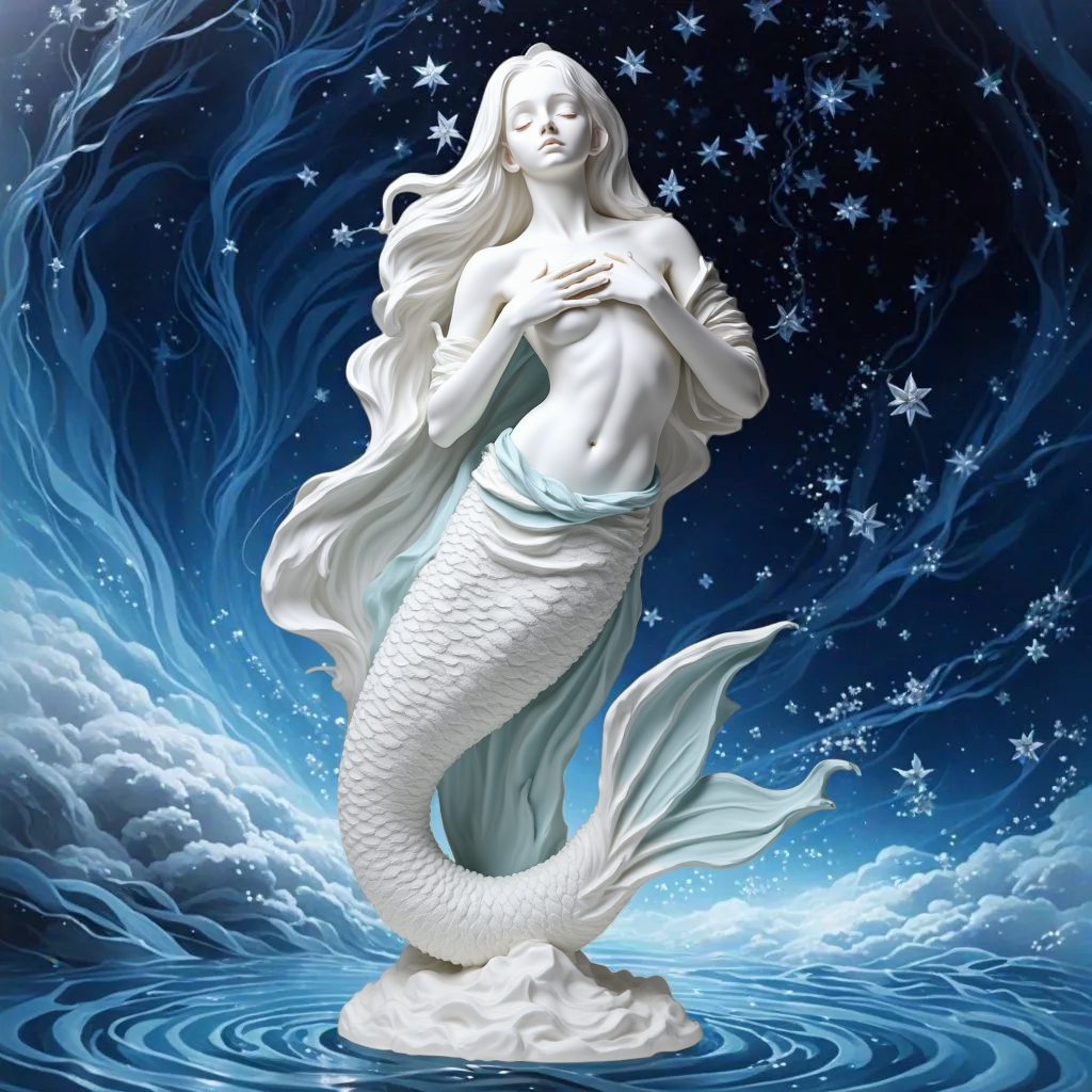 Full view of the mermaid decor