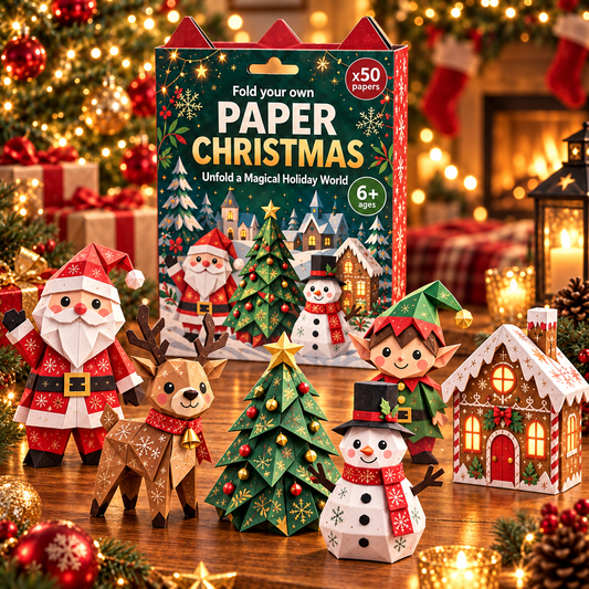 🎄3D DIY Paper Christmas-💕50 Pre-Printed Sheets + Step-by-Step Guide