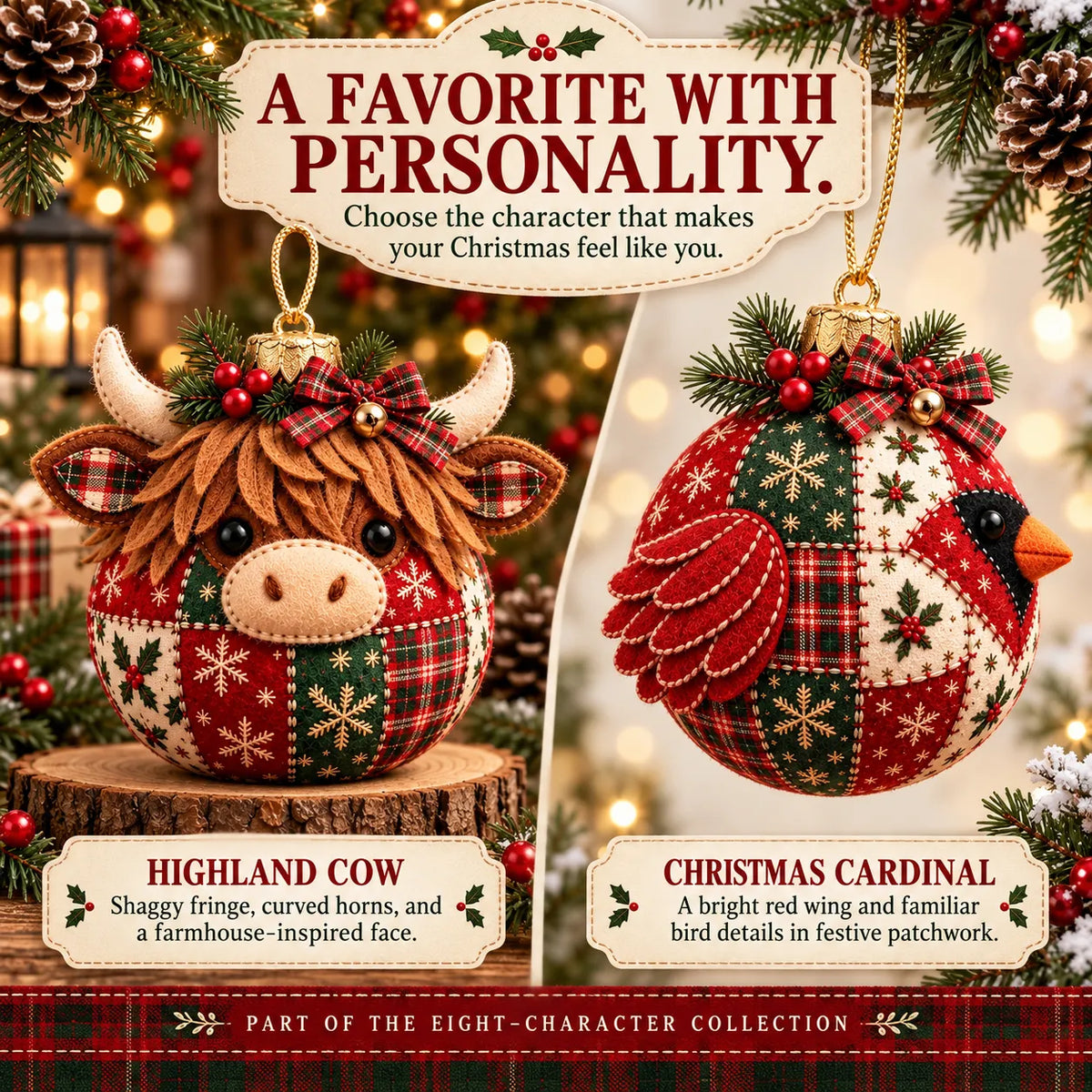 🧘Relaxing & Beginner-Friendly- 🎄Cozy Patchwork Christmas Ornament Collection✨Relaxing DIY Craft to Create Stunning Christmas Artwork