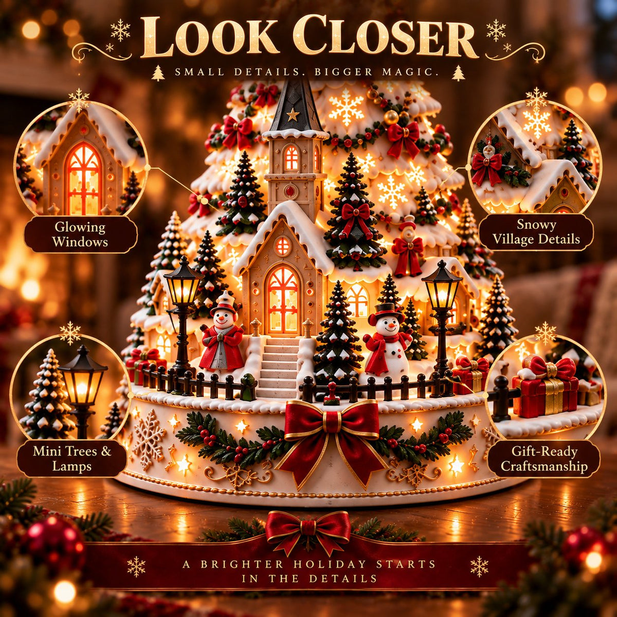 🔥HOT SALE🔥🏆 60,000+ Sold - 🎄MerryRealm™ Christmas Village Lightscape Tree
