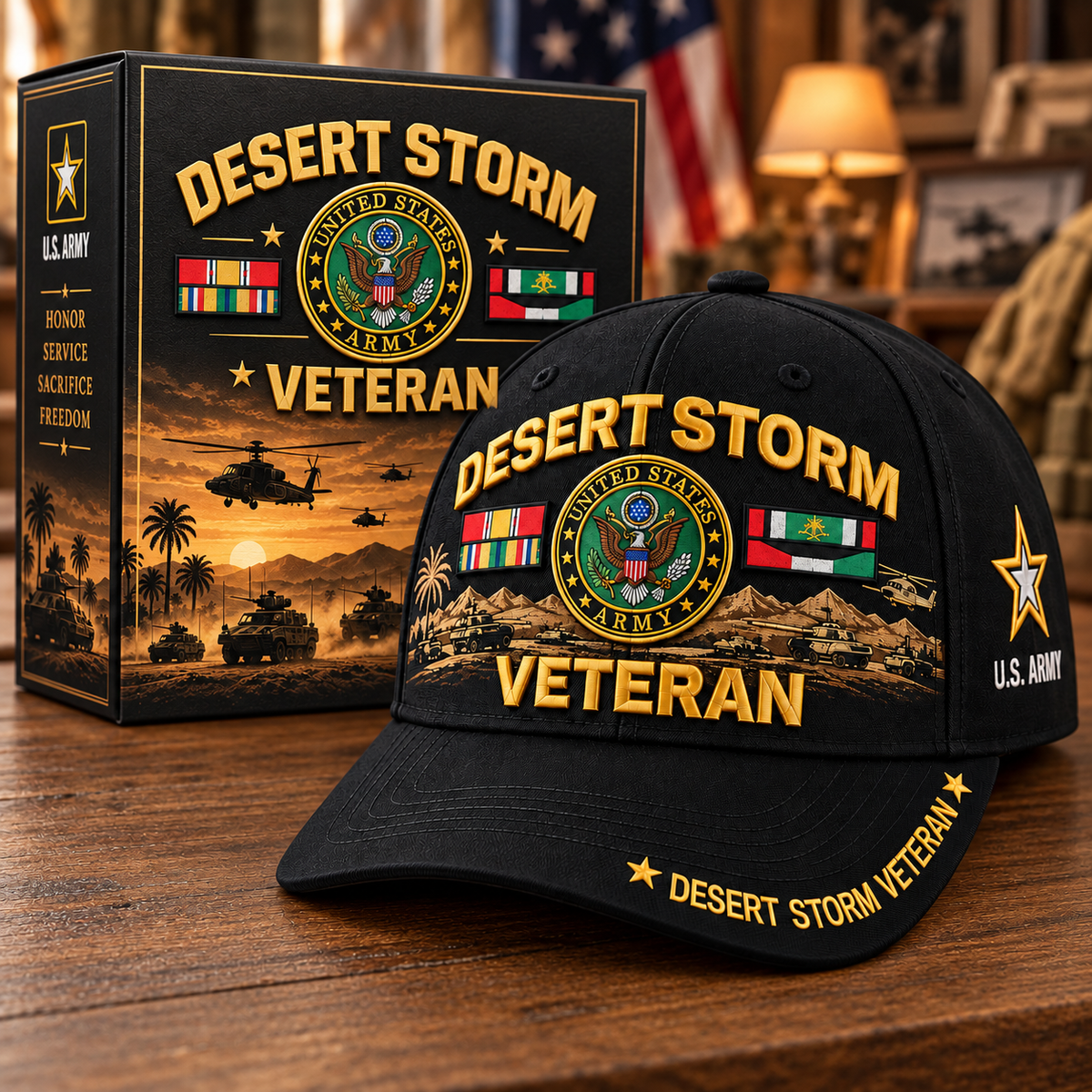 🏆Last Day Promo: 45% OFF! 🏜️Desert Storm Veteran Tribute Cap （1991–2026 -35TH ANNIVERSARY）