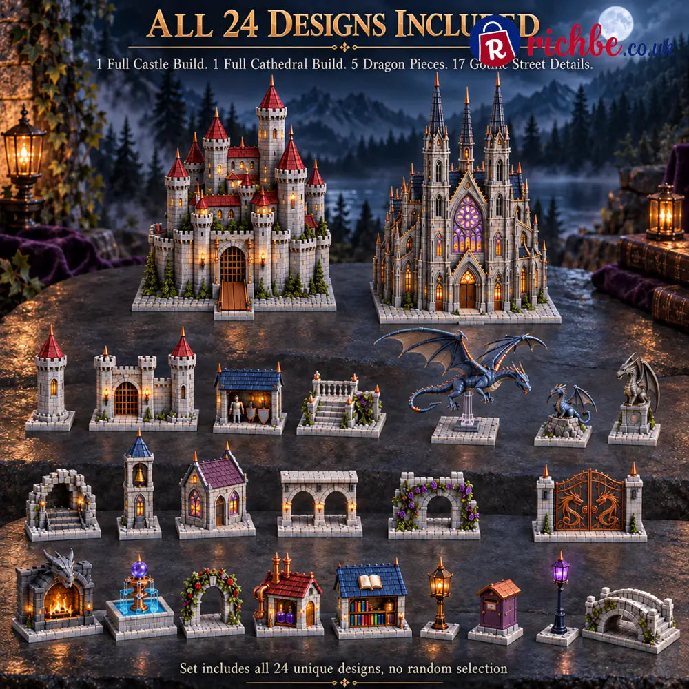 🐉24-day Medieval Magic Dragon Castle Cathedral Advent Calendar
