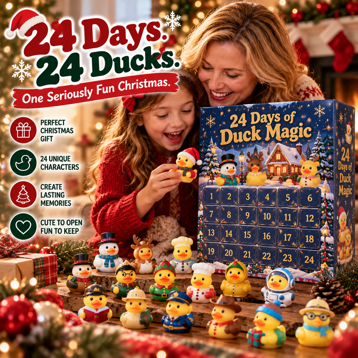 24 collectible duck characters Christmas collection