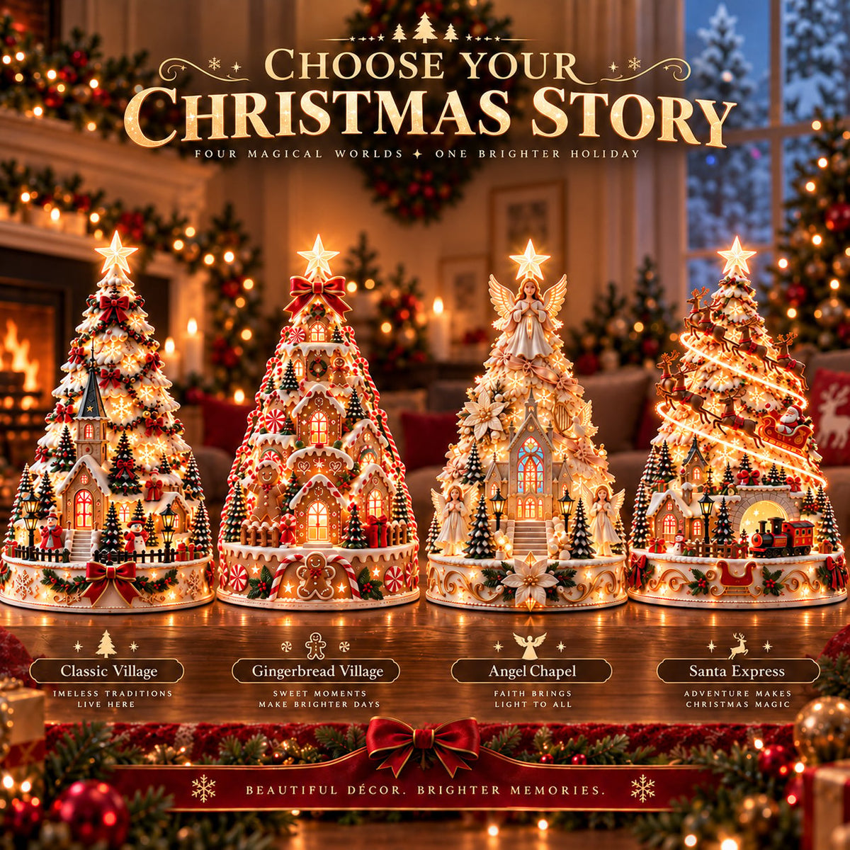 🔥HOT SALE🔥🏆 60,000+ Sold - 🎄MerryRealm™ Christmas Village Lightscape Tree