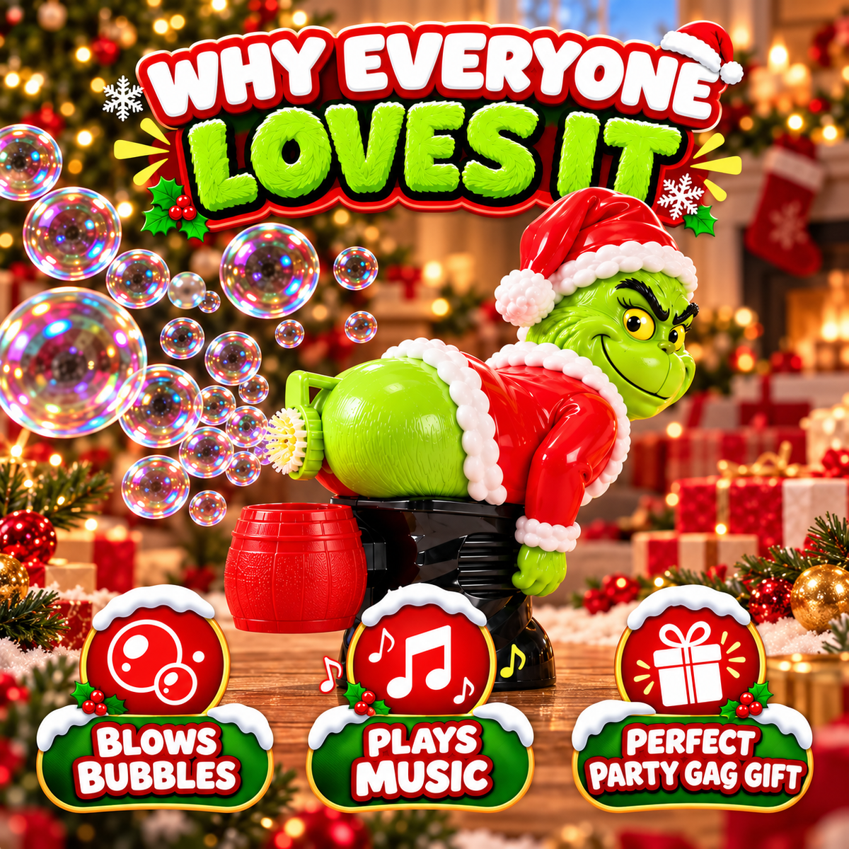 Bubble blowing and music functions