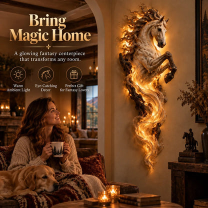🦄 Celestial Flame Unicorn Wall Sconce – A Magical Guardian Awakens on Your Wall