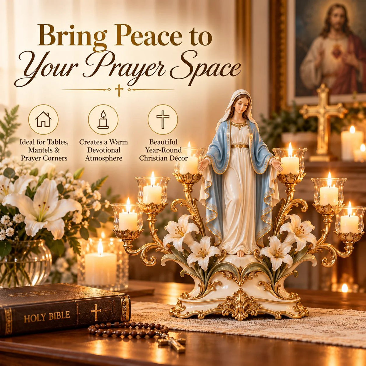 🕯️ Light of His Presence — Sacred Christian Candleholder ✝️