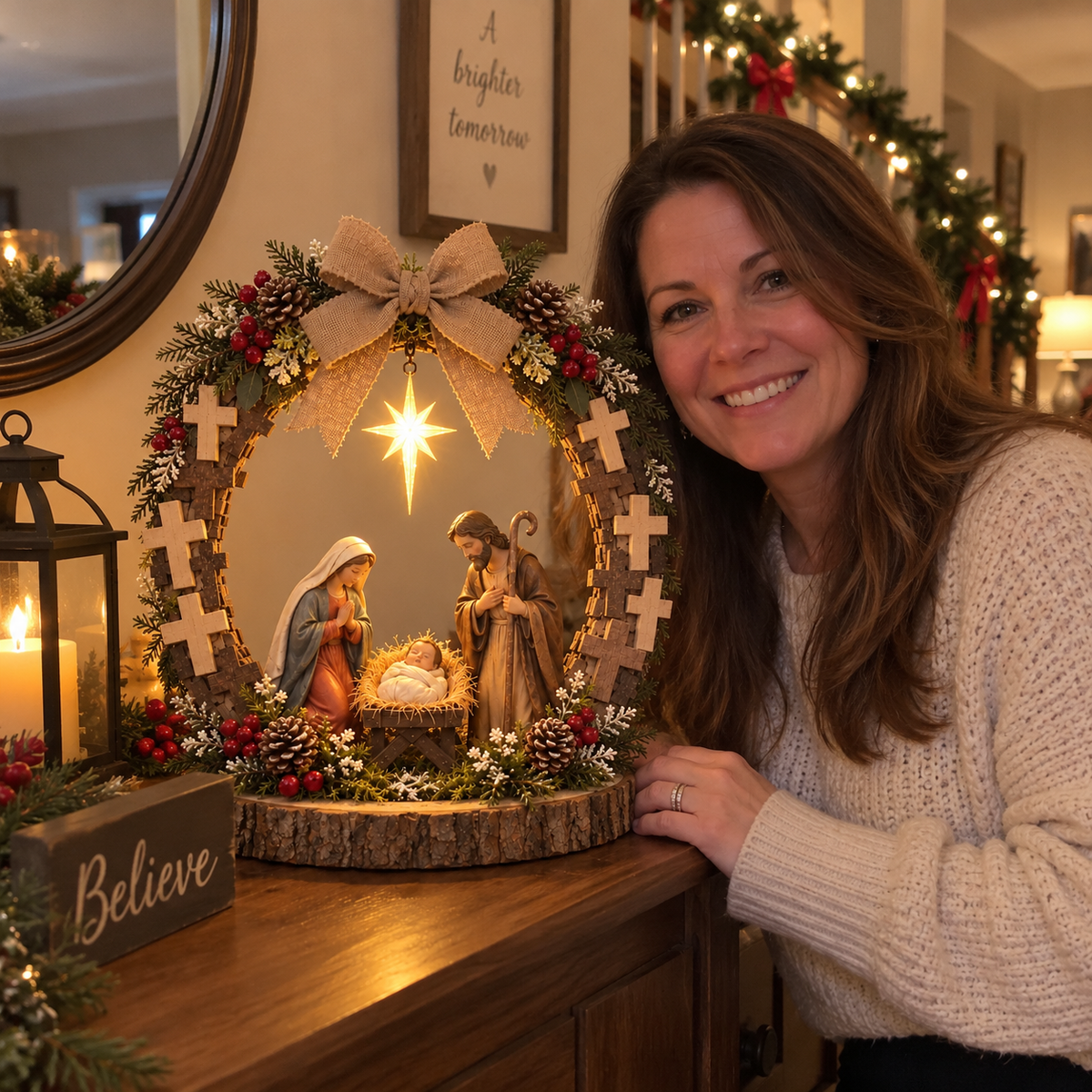 🔥😍Bethlehem’s Guiding Star | Lighted Nativity Tabletop Decor