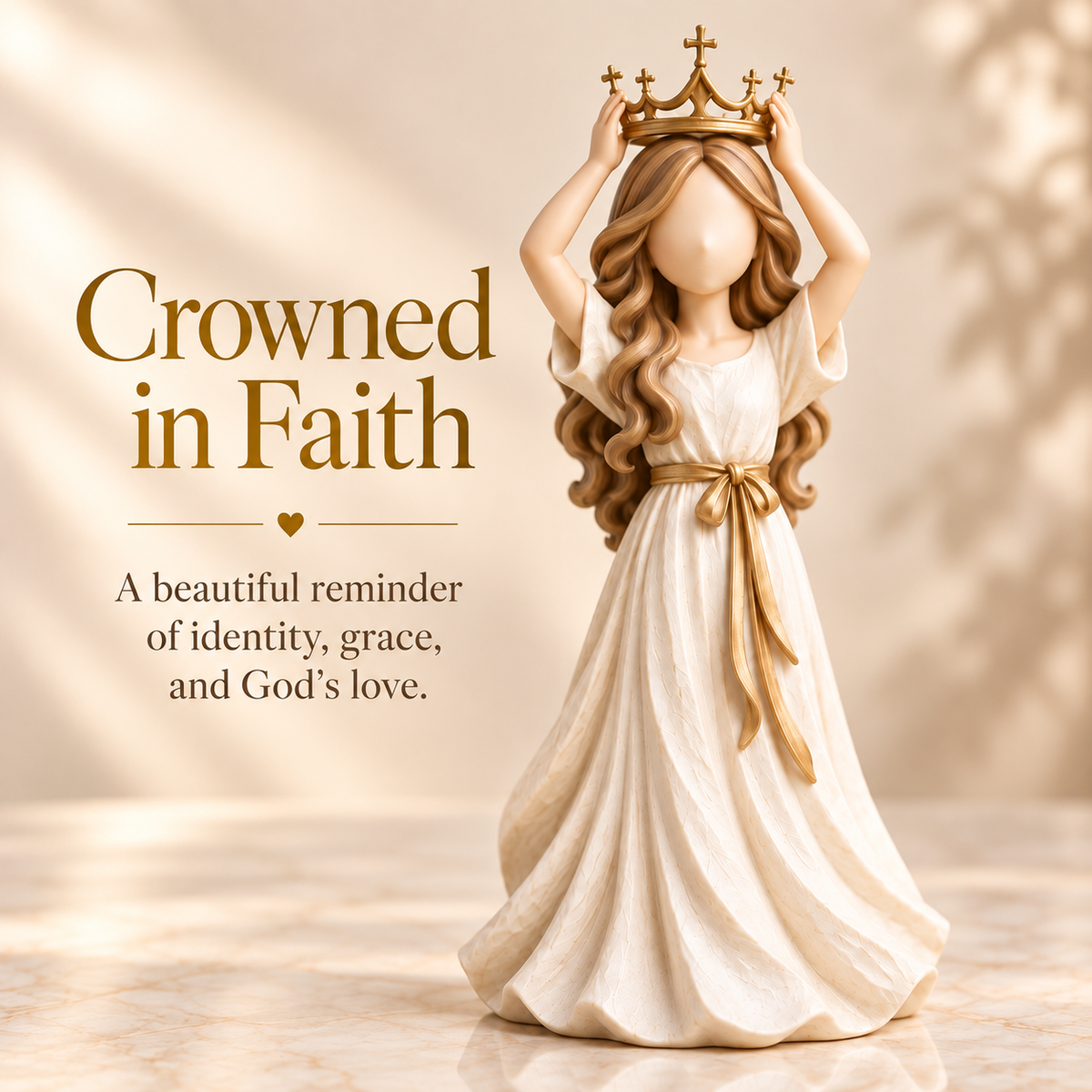 🔥😍Crowned With Grace – Faith-Inspired Woman Figurine