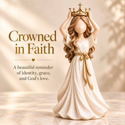 🔥😍Crowned With Grace – Faith-Inspired Woman Figurine