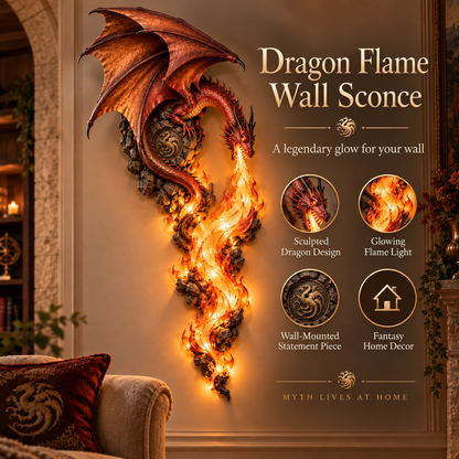 🔥😍Fiery Dragon Wall Sconce – A Bold Fantasy Accent for Your Home