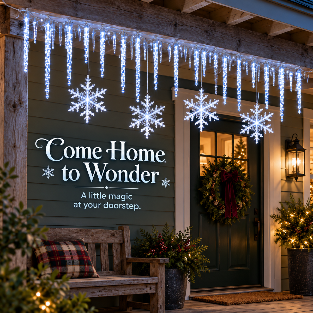 ❄️ Winter Glow – Snowflake & Icicle Christmas Lights ✨