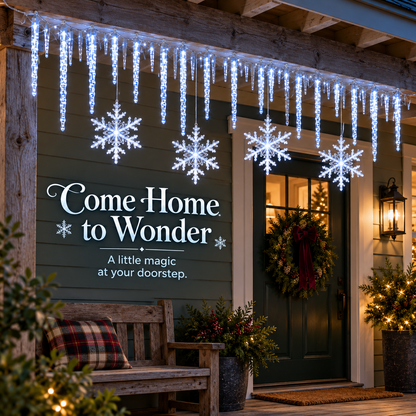 ❄️ Winter Glow – Snowflake & Icicle Christmas Lights ✨