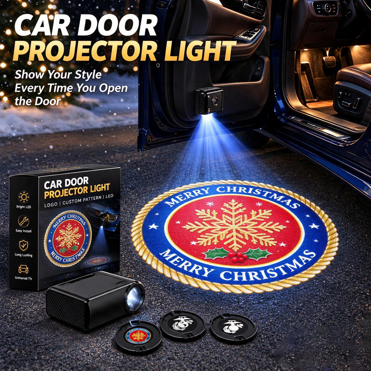 🎅Christmas Car Atmosphere Projector Light – Festive Decor for Vehicles