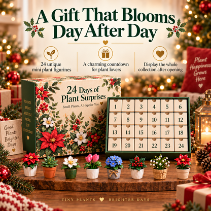 🌸🎁 24 Days of Blooming Joy™ – Mini Plant Figurines Advent Calendar