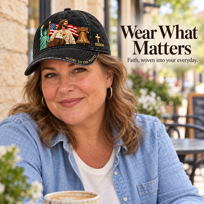✝️ Faith & Freedom – American Heritage Embroidered Cap 🧢