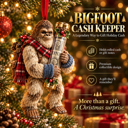 🎄👣 Bigfoot Cash Keeper™ – 15 Funny Christmas Cash Holder Ornaments 💵🎁