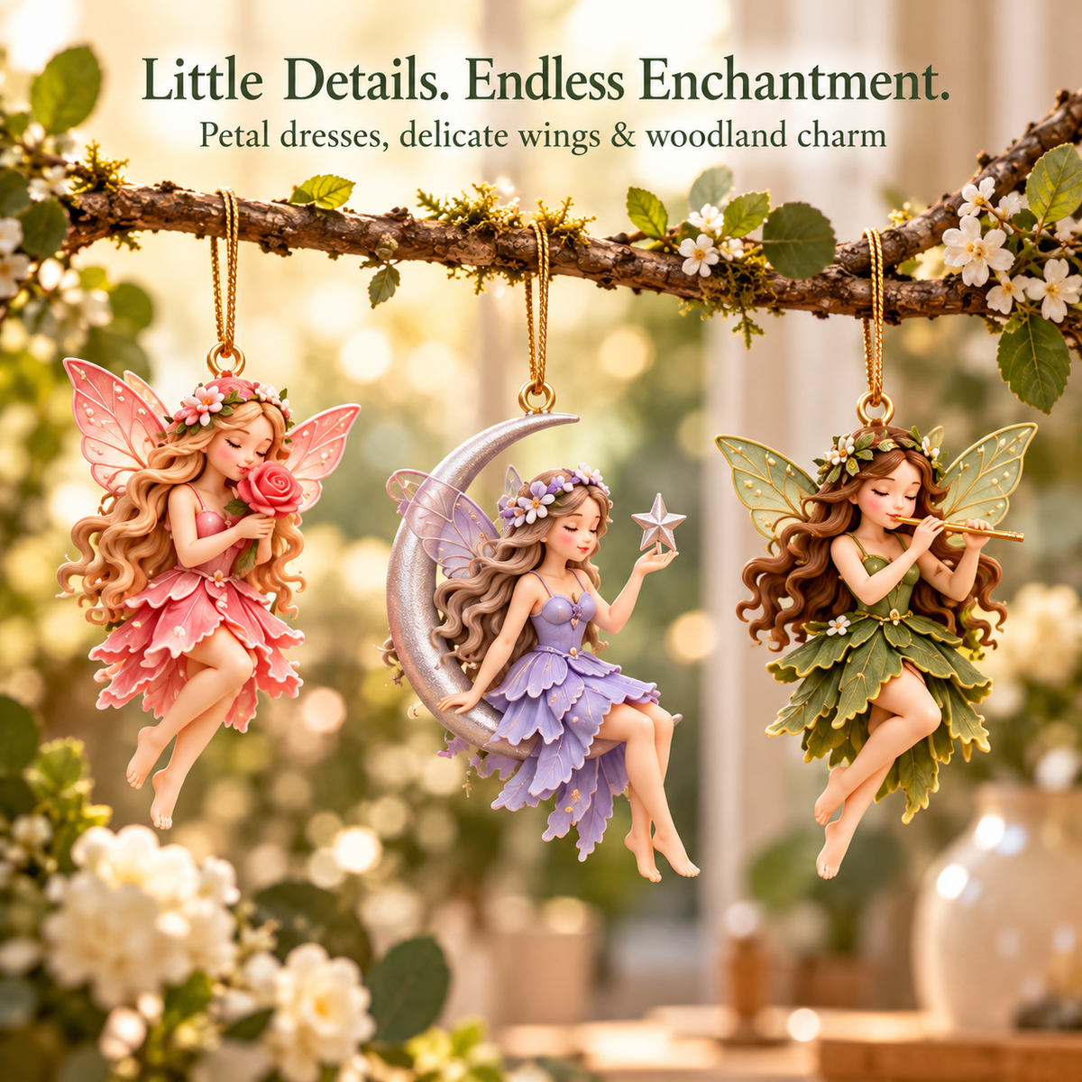 🧚‍♀️✨Enchanted Fairies 24-Day Advent Calendar – 24 Unique Fairy Hanging Ornaments